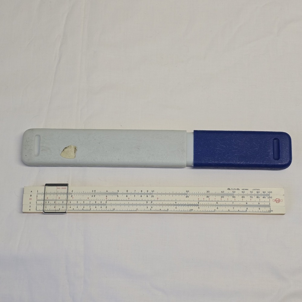 Hemmi Sun Japan Slide Rule 341‎ 3526 w/ Case